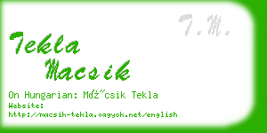 tekla macsik business card